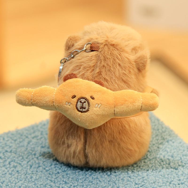 Kapibara plush toy afternoon tea capybara doll pendant pink keychain doll gift girl doll