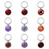 Hexagon Keychain Naruto Star Pendant Metal Glass Alloy Anime Round Decoration
