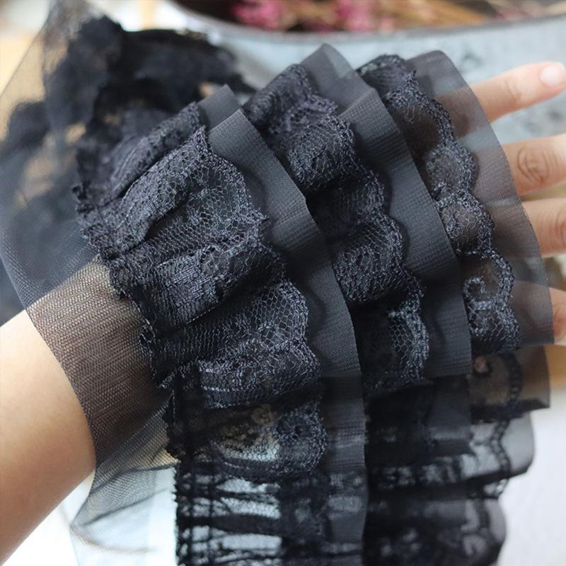 1Meter White Lace Fabric For Crafts Needlework Sewing Ribbons Home Decor Handmade Diy Crafts Supplies Black Decorative Trimming