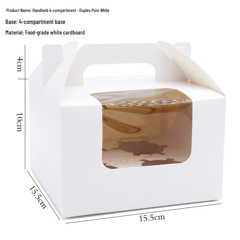 Kraft Paper Cupcake Box with Transparent Window for Mousse, Pudding, Muffins, and Egg Tarts