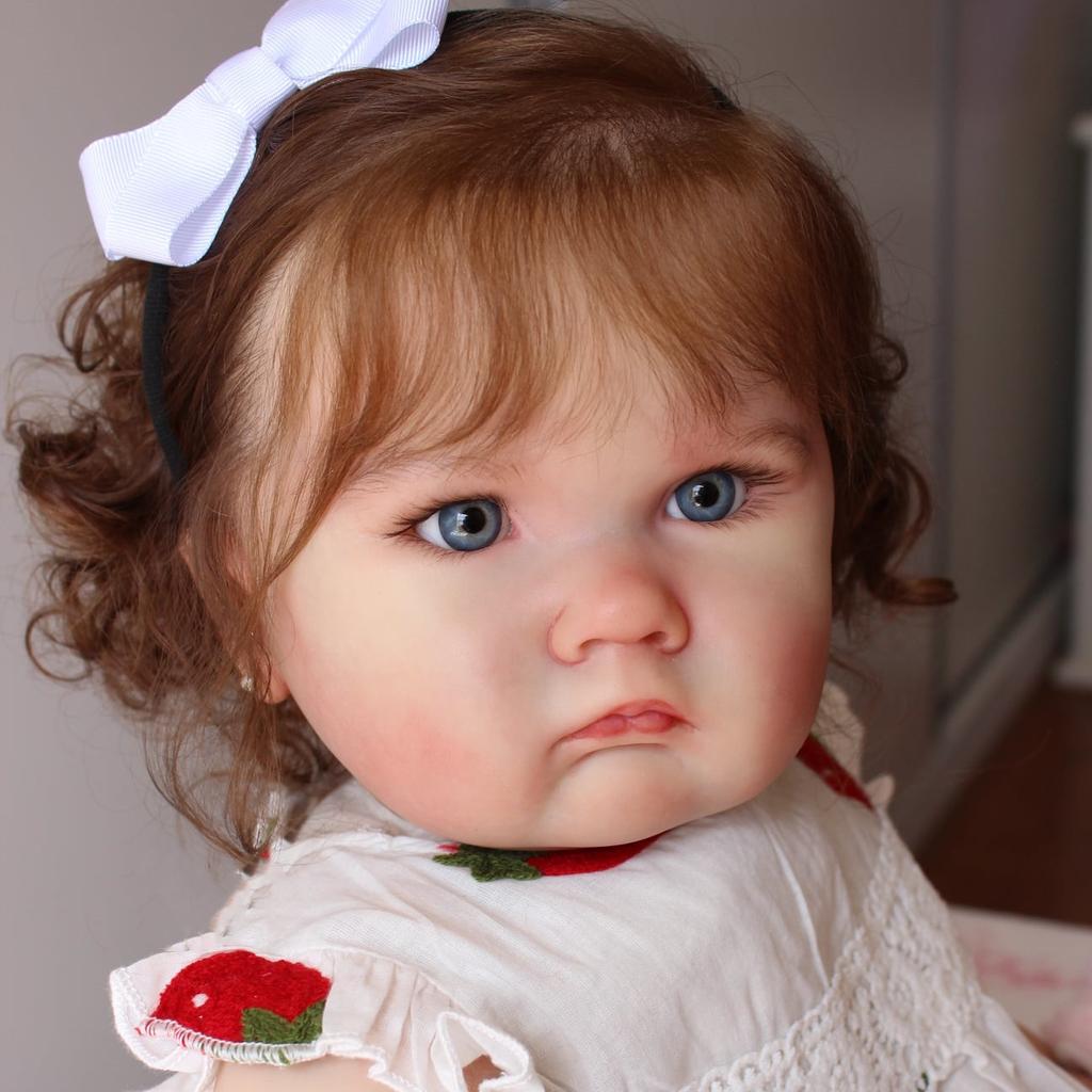 BZDOLL 24inch 60cm Big Fat Doll 3D-Paint Skin with Vascular Vein Soft Vinyl Reborn Baby Girl Princess Newborn Toddler Kids for Birthday Gift