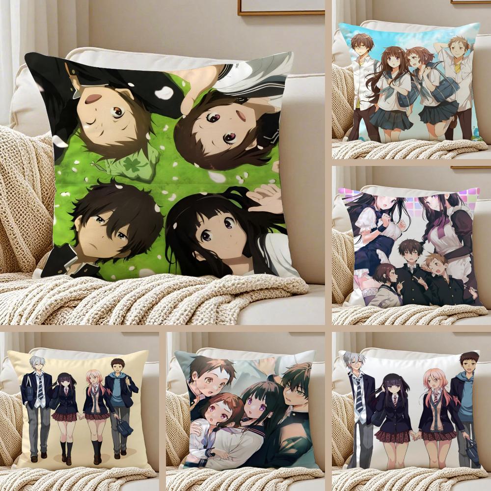 Smart Mysig Japansk Anime HHyouka Kuddfodral Örngott Antikvalster Vardagsrum Soffa Dekor Kudde Rum