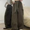 Salopete Fete High Street Bărbați și Femei Largi cu Picioare Late Pantaloni care Mătură Podeaua Pantaloni Casual Toamnă și Iarnă