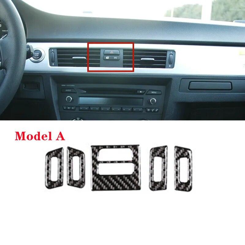 Soft Carbon Fiber Style Air Vent Outlet Cover Trim Fit For BMW 3 Series E90 E92 E93 2005-2012 Car Accessories