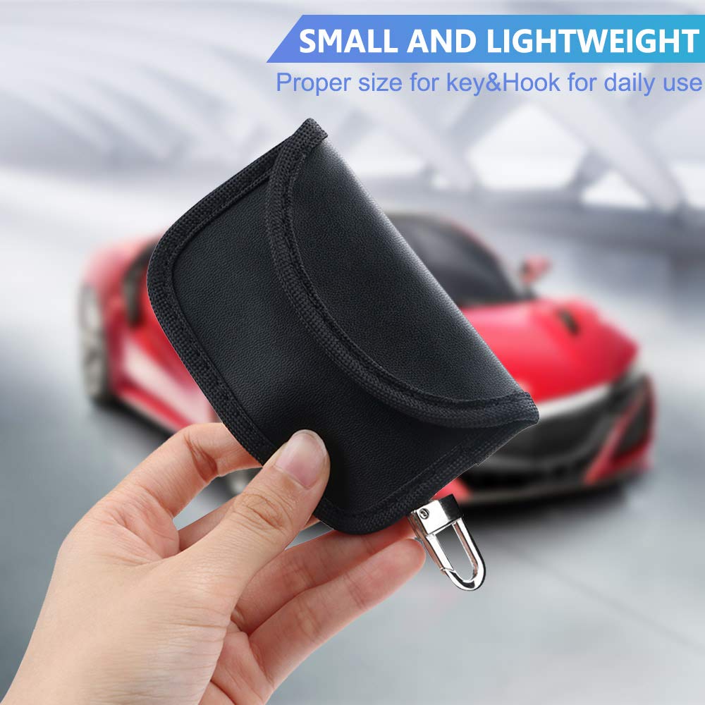 Car Key Signal Blocker Case [ 2 PACK ] Mini Faraday Bag for Keyless Entry Fob Guard Blocking Pouch