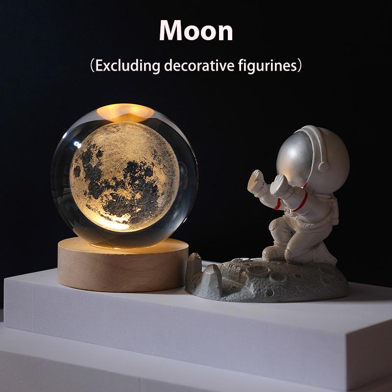 Festival USB LED Night Light,Galaxy Crystal Ball Lampm,planet Moon Lamp,home Decoration Desktop Decorative Light Small Ornaments