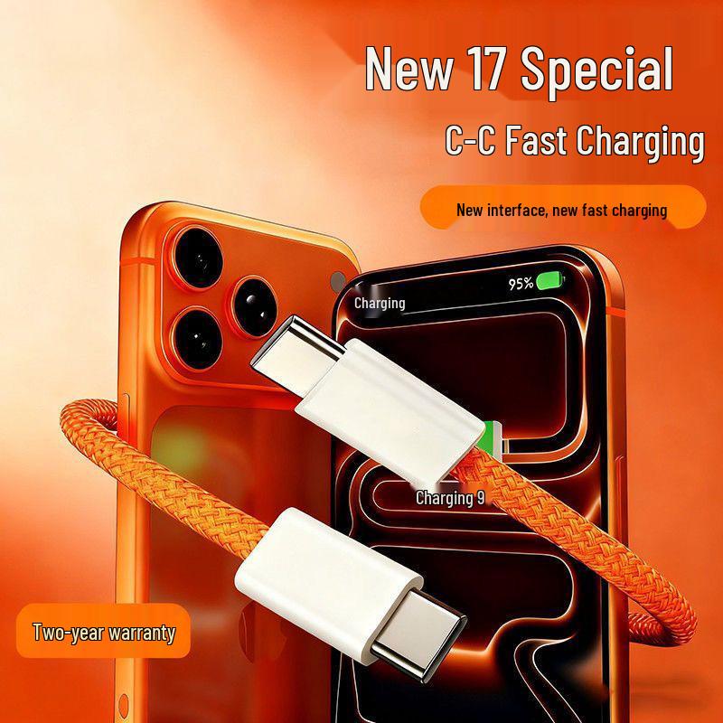 60W PD Fast Charging Type-C to Type-C Cable for iPhone 17/16