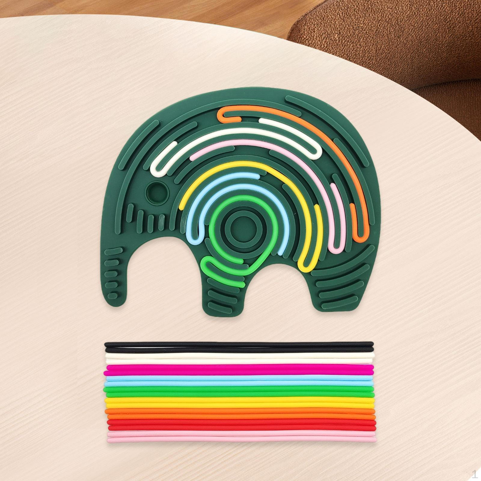 

Elephant Pattern Sensory Activity Board, Fidget Board Toy Kids Busy for Plane 3+ Green elephant