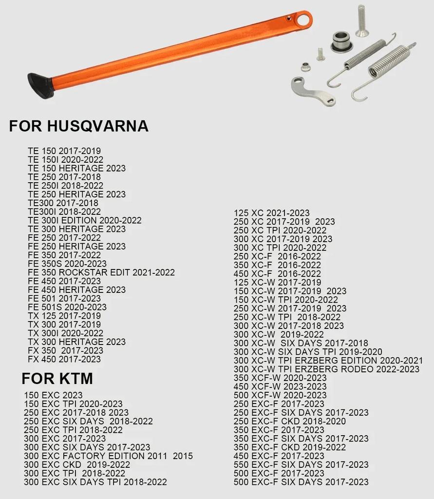 Motorcycle Parking Side Stand With Spring Kit For KTM XC XCW XCF XCFW EXC EXCF 2008-2025 For Husqvarna TE FE TX FX FS 2012-2025