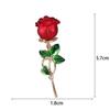 Rose Flower Brooch Enamel Leaf Breastpin Decorative Floral Lapel Pin for Women Party Banquet Wedding