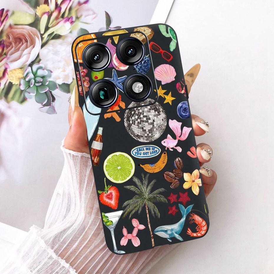 Fashion Letter Phone Case For Motorola Signature XT2603-2 Back Cover For Motorola Signature 5G Soft Black Silicone Cases