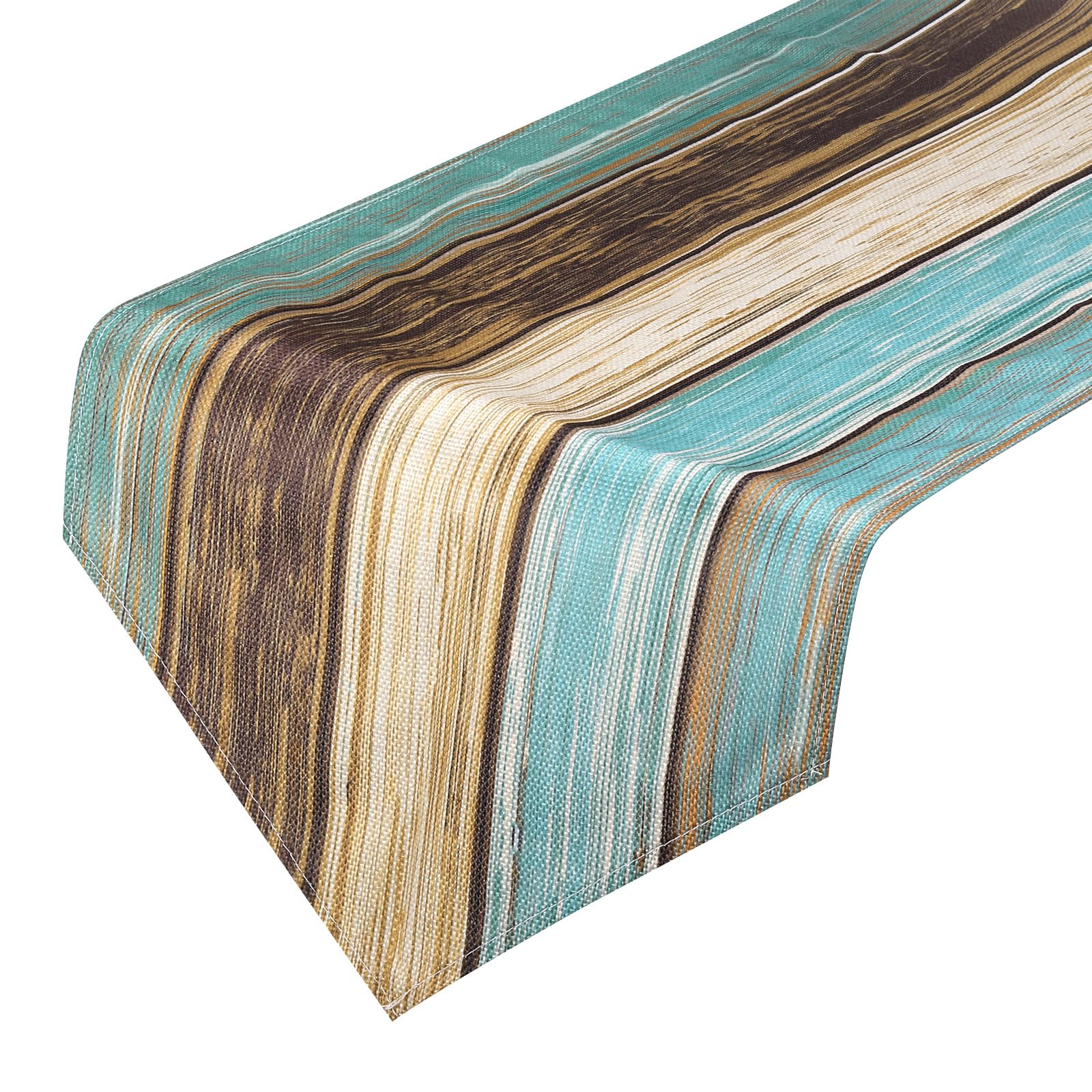 

uxcell Table Runner 275cm x 33cm Retro Cotton Linen Table Runner Green Blue