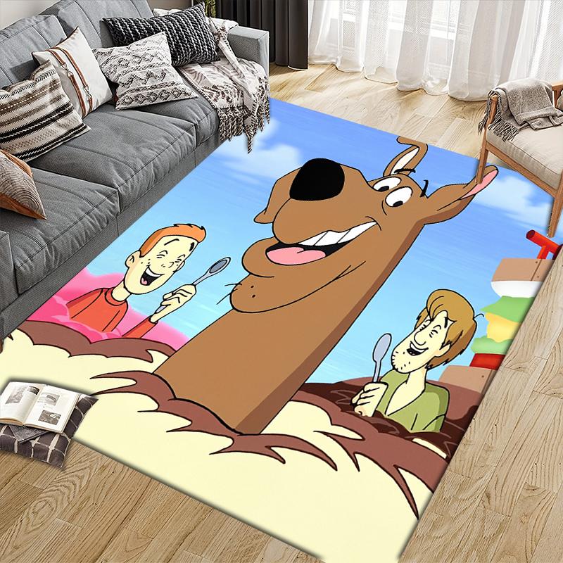 Tappeto Quadrato Classico con Elementi di Scooby-Doo, Tappetino Antiscivolo per Camera da Letto, Regalo Perfetto per i Fan.chl