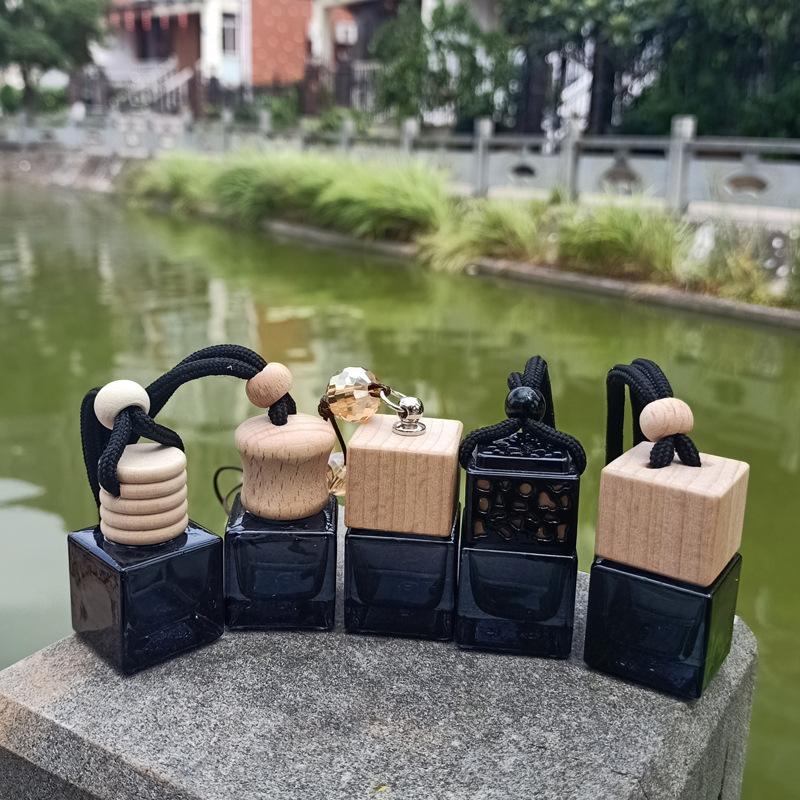 1Pc Car Perfume Empty Bottle Pendant Fragrance Oil Diffuser Rearviewmirror Car Interior Car Mounted Perfume Hanging Empty Bottle