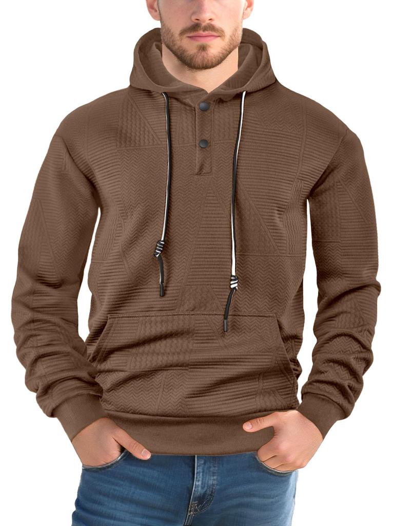 Men's Spring/Autumn Casual Solid Color Loose Pullover Hoodie