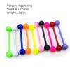 Stainless Steel Tongue & Nipple Ring with 10 Colors, Popular European & American Cartilage Piercing Jewelry