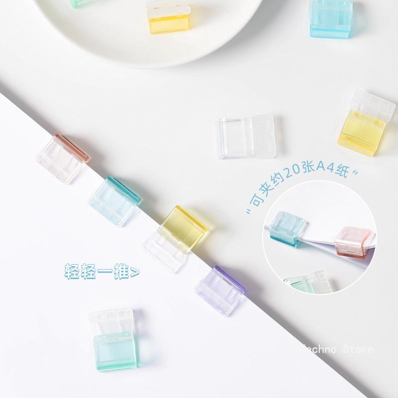 Kawaii A4 Paper Binder Clips Jelly Color Paperclips File Documents Tickets Holder Bookmarks Index Page Clamp Desk Organizer
