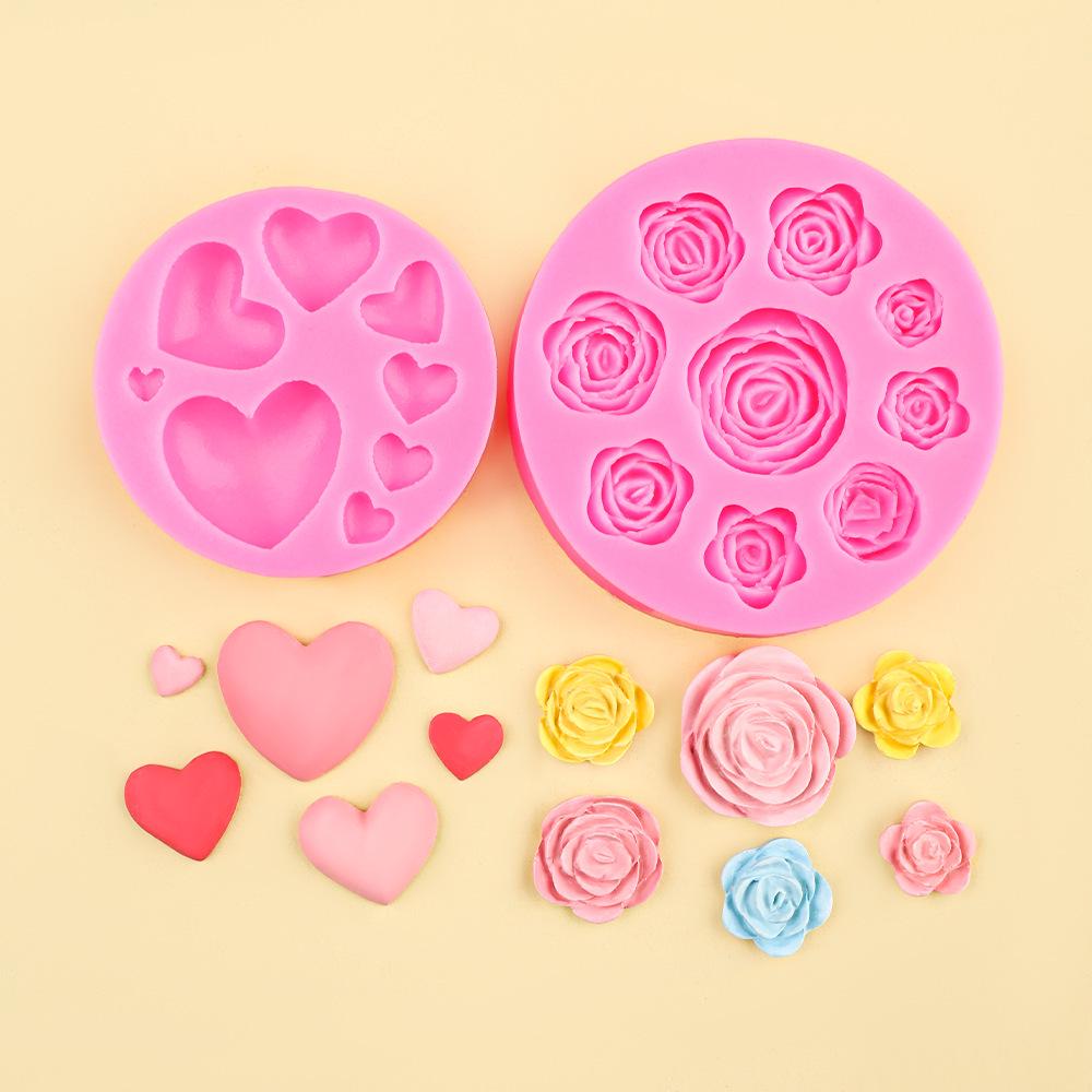 Chocolate Silicone Mold for Fondant Flowers, Hearts, Letters, and Numbers - Cake Decoration