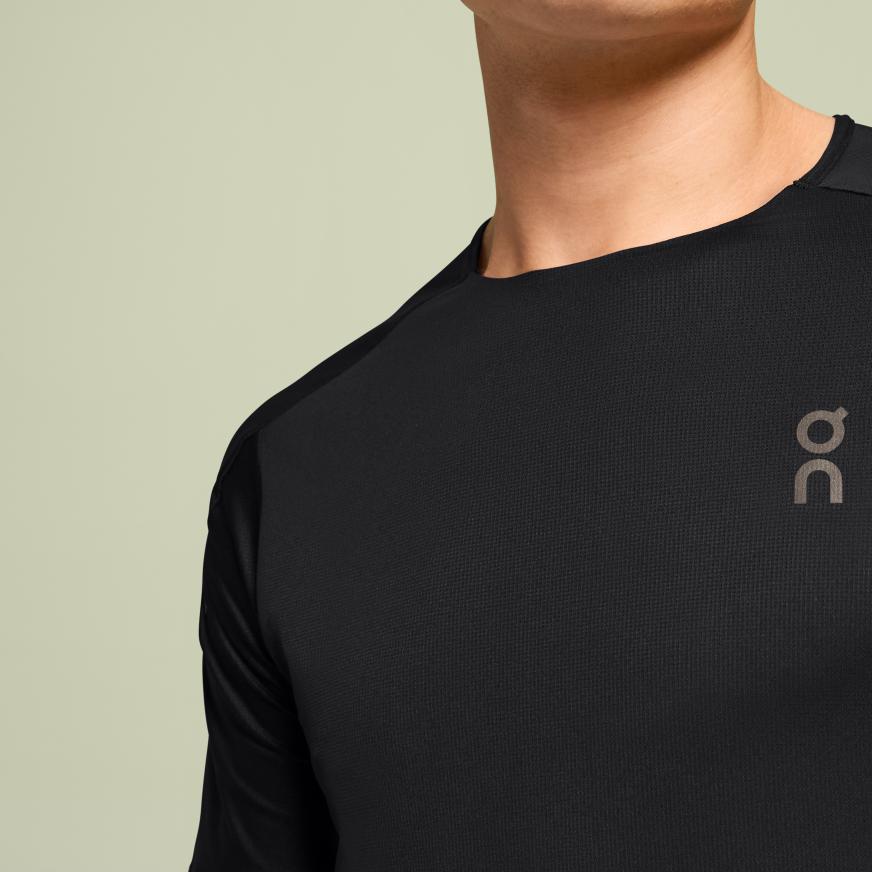 On Performance Round Neck Pullover Versatile Short Sleeve T-Shirt Men Tops Black 1ME10230106