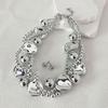 European-American Geometric Necklace & Earring Set - French Retro Style with Pearls for Formal Wear