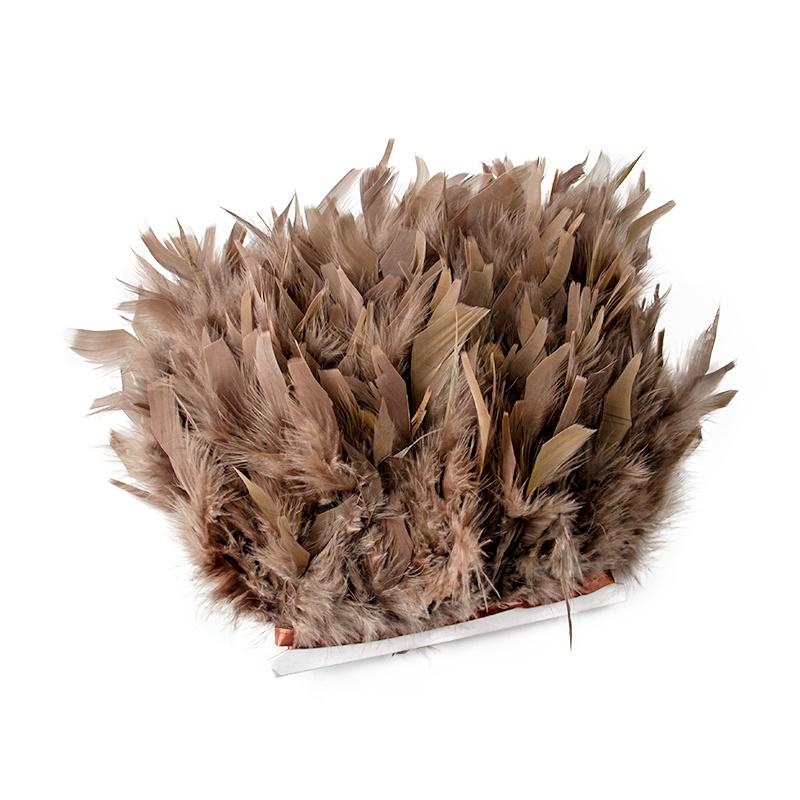 

1 ярд окрашенная отделка из перьев индейки, ремесленная лента 10-15 см, белая бахрома из перьев для декора свадебного платья, швейные аксессуары Plumas глубокая кофе