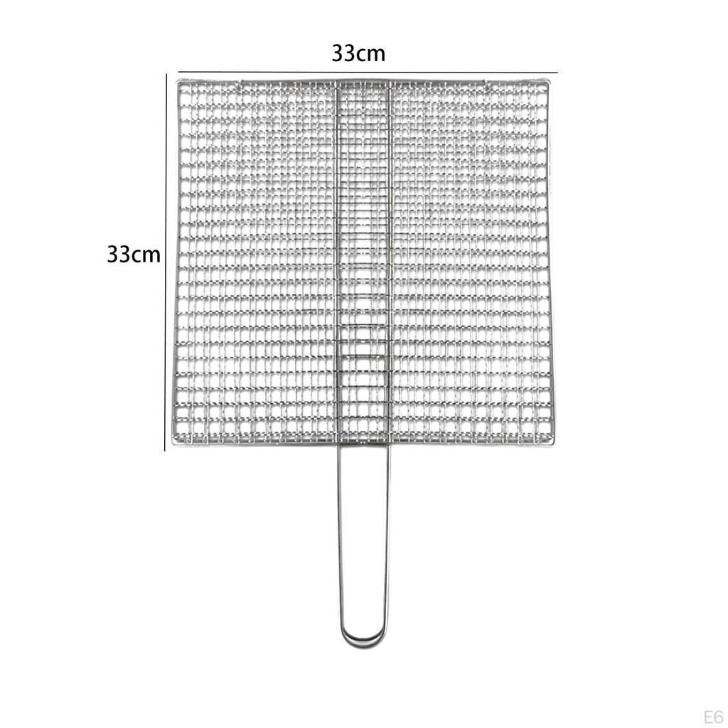Basket for Vegetables, BBQ Clamps, Party Stainless Steel Outdoor Grilling, Steak, Fish, Grill