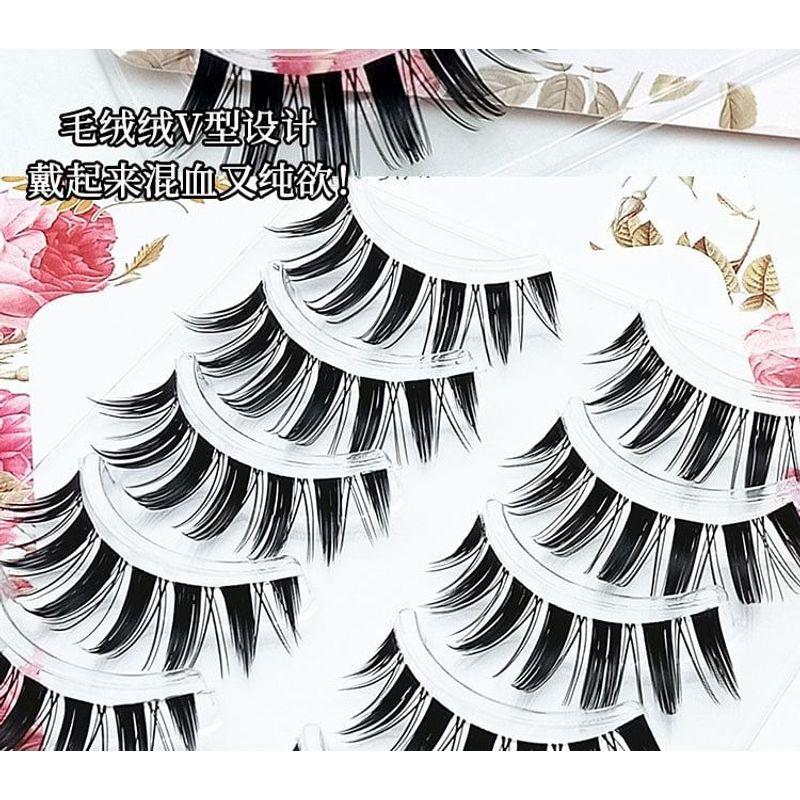Lashie - Set of 5 Pairs: Spikey Clear Band False Eyelashes