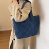 Geantă tote romboidă Geantă de umăr din denim de mare capacitate pentru femei
