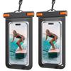 2 Pack IPX8 Waterproof Phone Pouch Dry Bag Touch Screen Easy Lock Lanyard Fits 7 Inch Phones for Beach Cruise Swimming