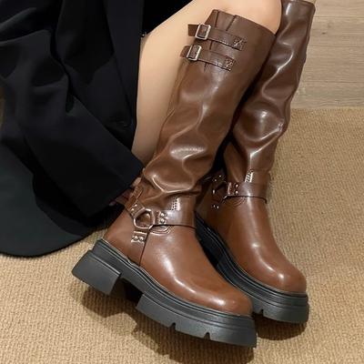 2025 Autumn and Winter New Boots Women's Boots Tall Boots Thin Thick-soled Knight Boots Small Martin Boots Tide