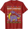 Cute Dinosaur Ugly Christmas Sweater Xmas Gift TShirt 100 Cotton ONeck Summer Short Sleeve Casual Unisexs Tshirt Size S3XL