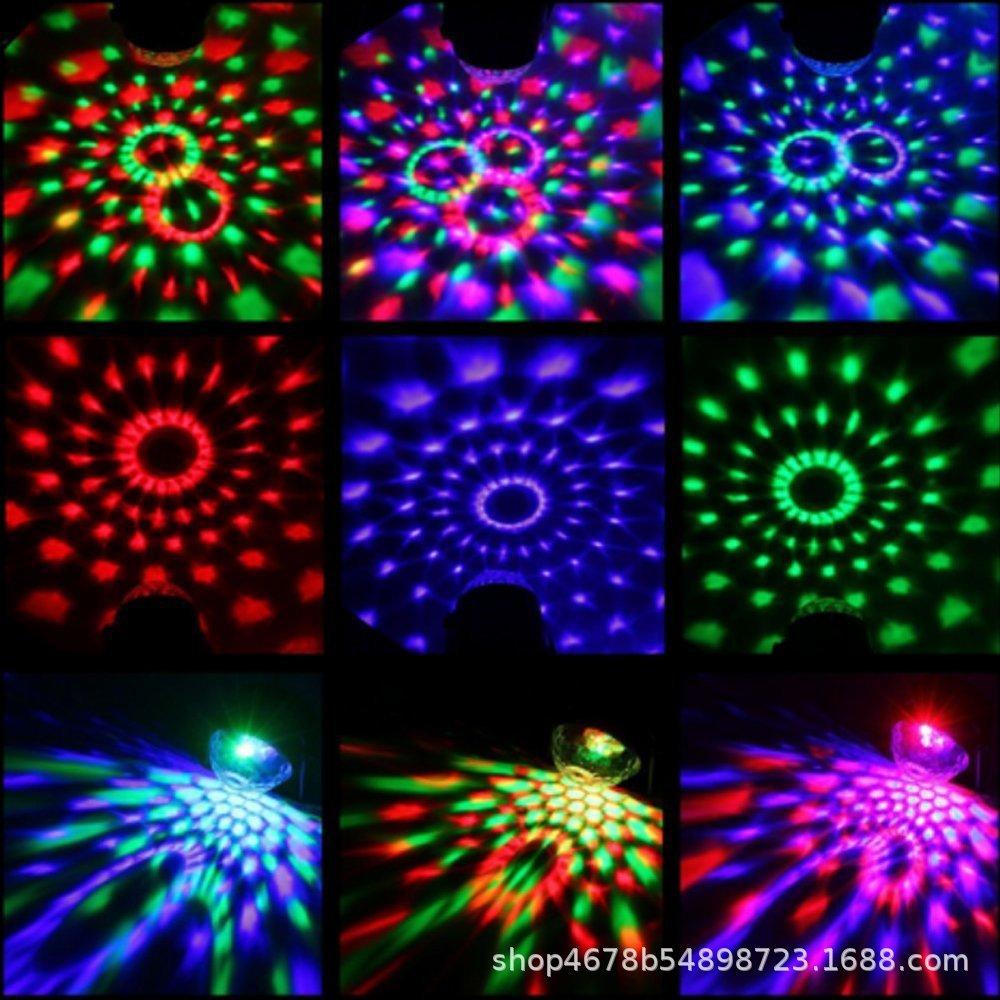 RGB Disco Ball Party Lights DJ Disco Light LED Projector Strobe Lamps Birthday Party Car Club Bar Karaoke Xmas Sound Lights