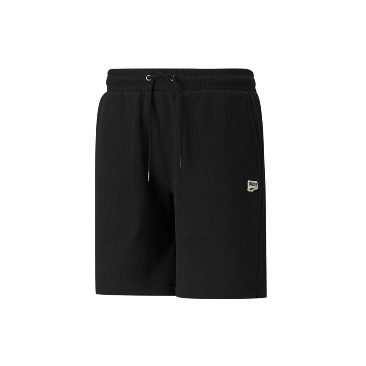PUMA Downtown Shorts Tr Embroidered Logo Drawstring Sports Black Men s 533043-01 M
