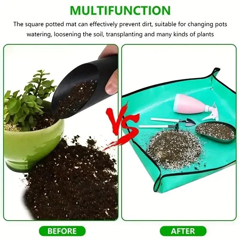 1pcs Plant Regeneration Mat Waterproof Transplant Mat Portable Square Foldable and Easy To Clean Succulent Transplant Mat