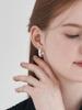 Silver 925 Volume Line One-Touch Ring Earrings GISVEE154