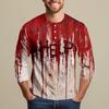 Men's Halloween Print Raglan Dralan Three-quarter Sleeve Casual Top