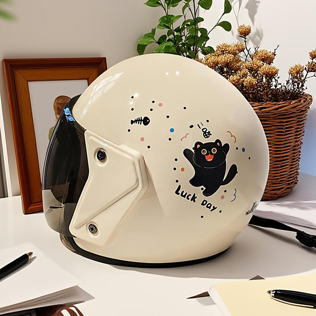3C Certified Women's Cute Electric Scooter Helmet – Stylish, Sun-Protected, All-Season Safety Gear for Motorcyclists