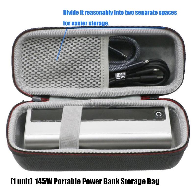 Portable Powerbank Storage Bags Hard Travel Carrying Case Bag Data Cable Organizers for 145W 20800mAh Laptop PowerBank