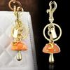 Summer Mushroom Keyring With Gold And Silver Finish For Bag And Purse Decoration