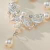 Pearl Clavicle Chain Casual Temperament Simple Pendant Necklace Pearl Necklace Earrings Two-Piece Set
