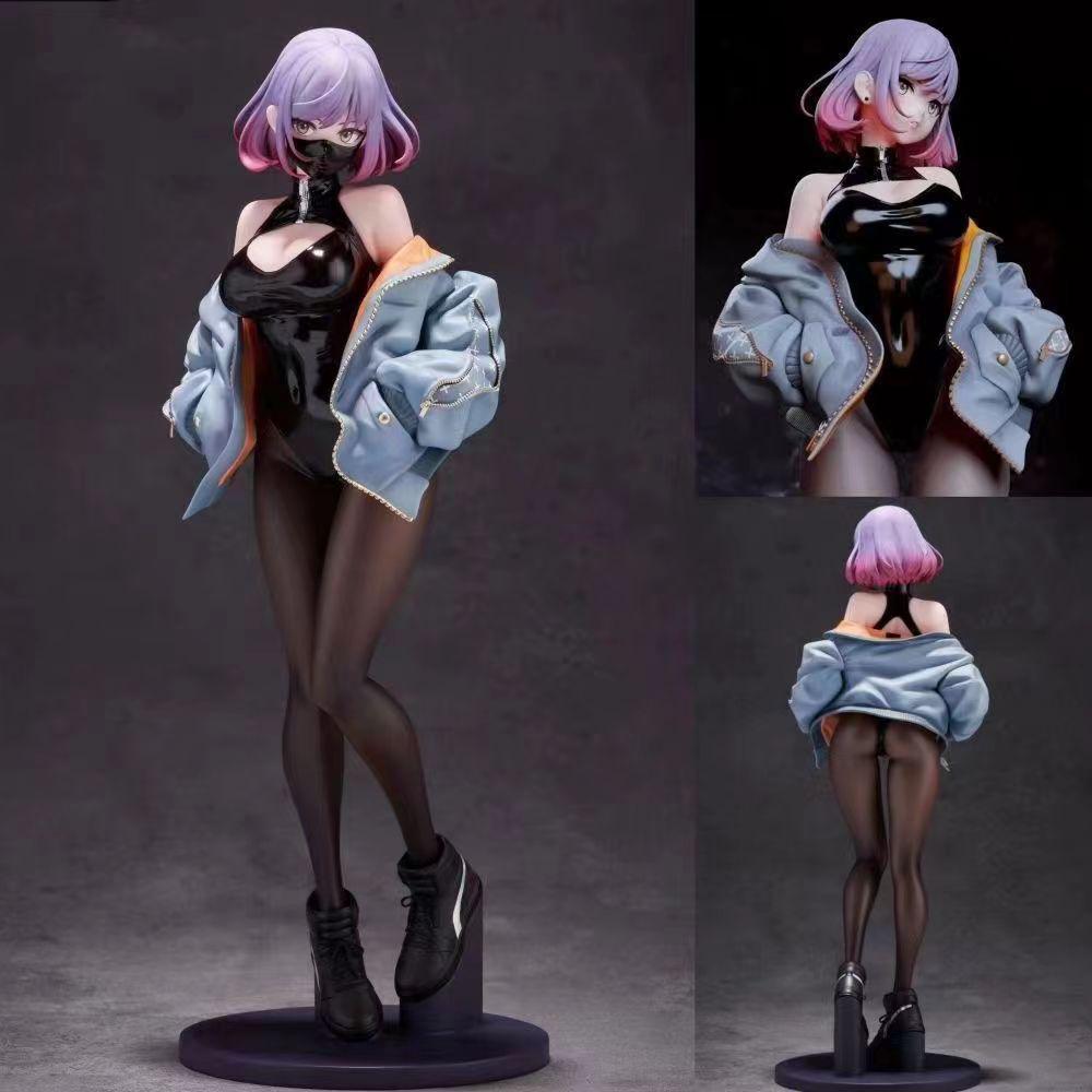 Anime Blink Amiya Luna Figurine: Beautiful Domestic Girl In Sexy Black Stockings