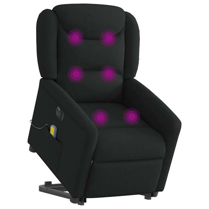 VidaXL Electric Massage Recliner Chair Black Fabric 3303226