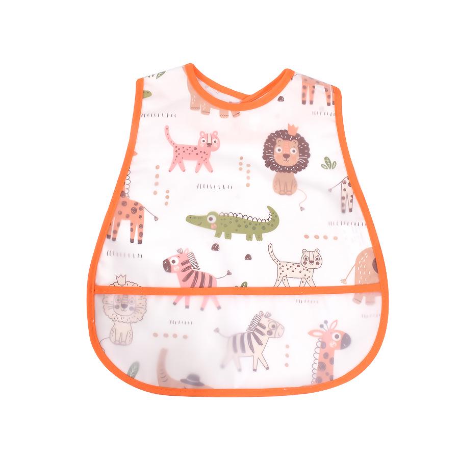 Waterproof Cartoon Baby Bib - Adjustable EVA Cotton Feeding Bib for Boys & Girls