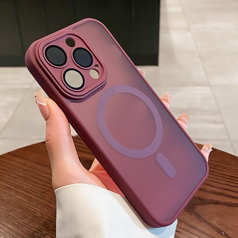 Luxury Matte Magnetic For Magsafe Translucent Case For iPhone  16 15 14 13 11 12 Pro Max Plus Glass Lens Wireless Charge Cover