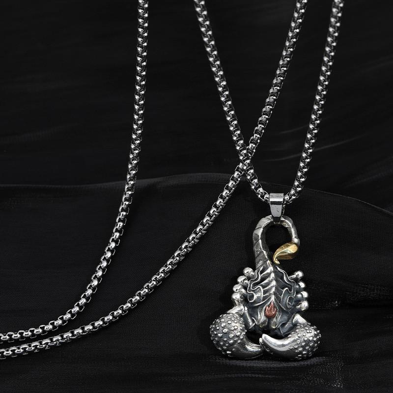 Eye-catching Scorpio Crab Pendant Necklace Featuring Sophisticated Lotus Design For Fashion Lovers
