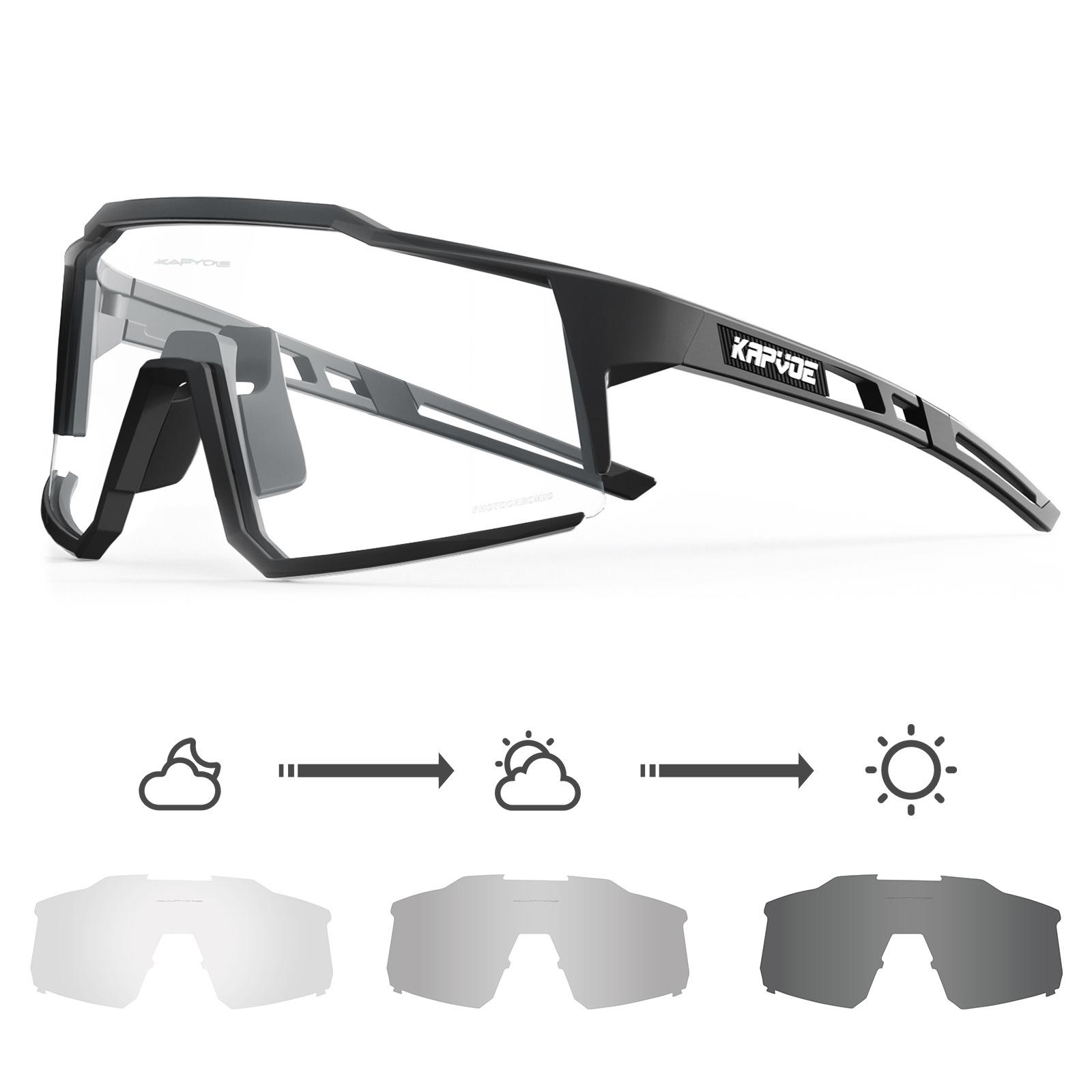 Anti-fog discoloration cycling glasses outdoor sports bicycle windproof glasses running glasses