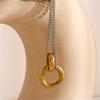 Fashion Women Necklace Double Chain Pendant Necklace Clavicle Chain Youthful Women Accessories Stainless Steel Texture