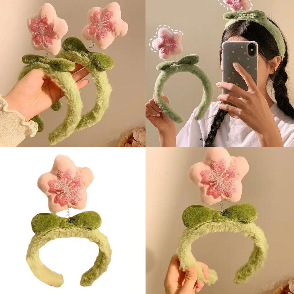 Floral Hairbands Festive Photo Booth Props Plush Flower Headbands Party Headpiece Fun Headbands for Music Festivals