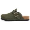 Mode Crestar Wildleder Clogs Hausschuhe Damen Herren Mode Kork Clogs Fußbett Leder Pantoletten Unisex Slipper Strandschuhe mit Fußgewölbeunterstützung