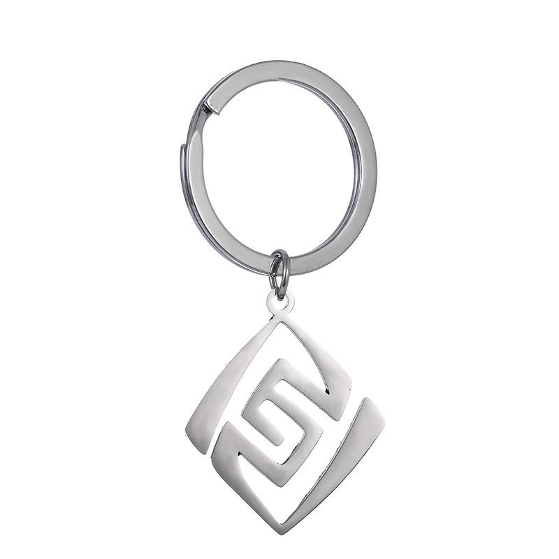 Stainless Steel Fire Rock Grass Ice Wind Water Thunder Keychain Schoolbag Backpack Accessories Genshin Impact Pendants Gifts